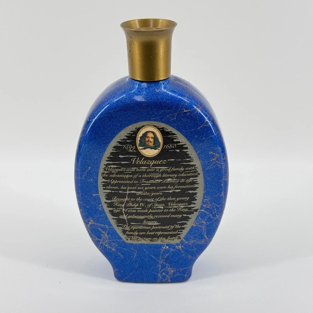 Prince Baltasar Carlos Equestrian Ceramic Decorative Bottle Blue Gold